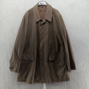 Corneliani‎ Overcoat Mens Euro 54R XL Brown Green Rain Wind Wool Lined Italy